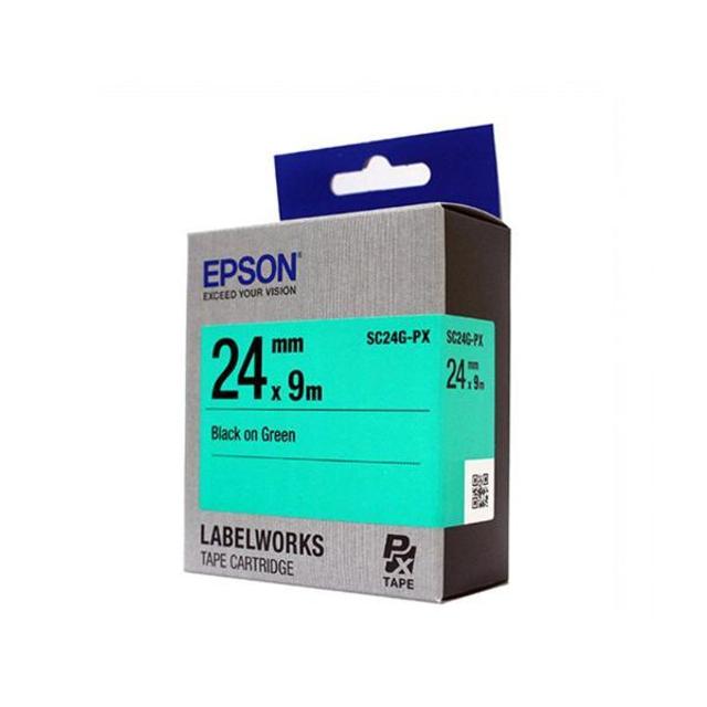 엡손 테이프카트리지 SC24G(24mm Green Black)