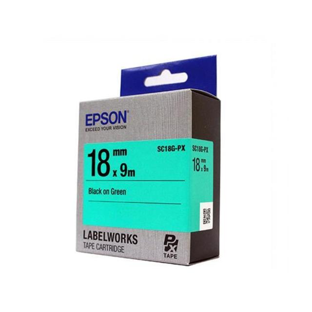 엡손 테이프카트리지 SC18G(18mm Green Black)
