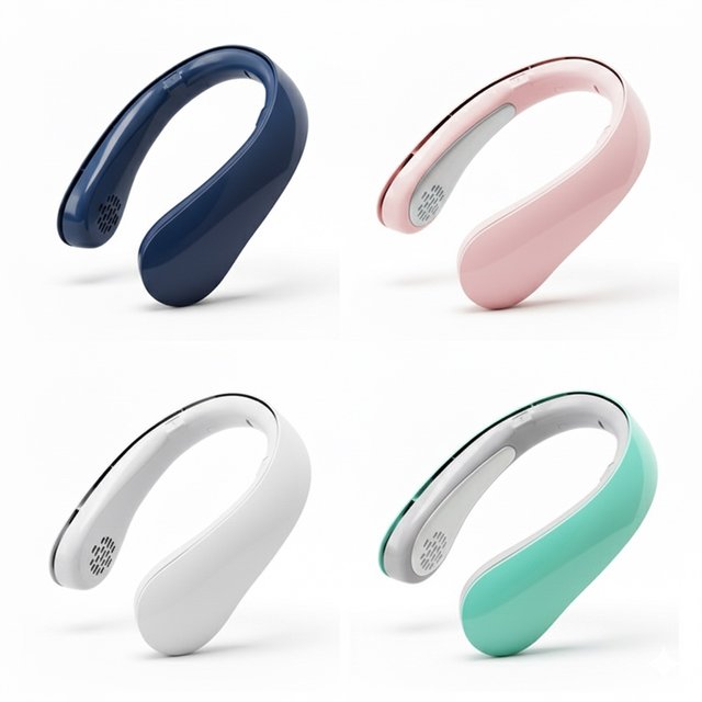 VN7-AIRCOOL 날개없는 넥밴드 선풍기 목풍기 화이트