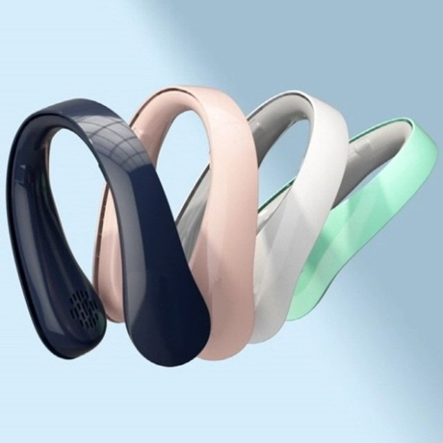 VN7-AIRCOOL 날개없는 넥밴드 선풍기 목풍기 그린