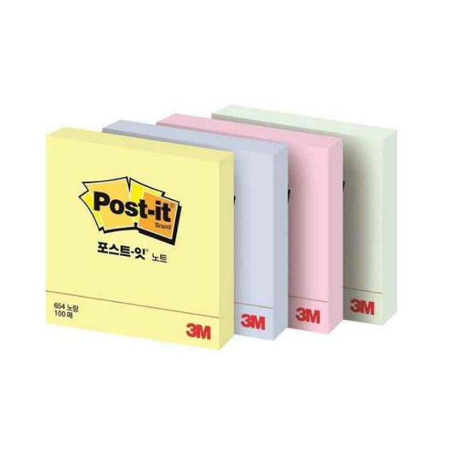 3M 포스트잇 654(노랑 76x76mm)