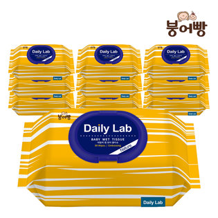 물티슈 데일리랩 네이쳐 캡형 80매 10팩(평량45g)