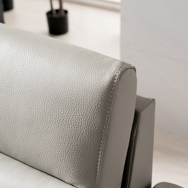 밀런 3.5인용 천연통가죽 소가죽 소파+스툴