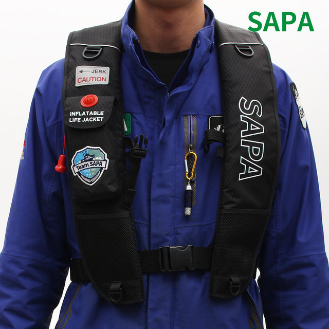 싸파 자동 팽창식 구명조끼 SJK-702A 블랙 FREE 구명복