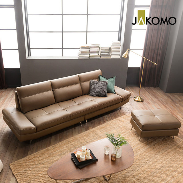 [단독][롯데3만증정]레이 4인 이태리 천연면피 소가죽 소파+스툴