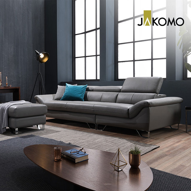  코지 4인 기능성 천연면피 소가죽 소파+스툴 