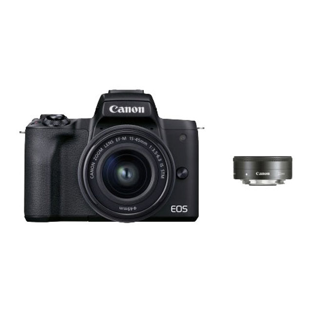 [정품]canon EOS M50 MARKII 더블렌즈KIT[블랙][본체+15-45mm+22mm]