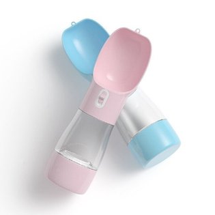 화이트 완반려동물 휴대용 간식통 펫물병