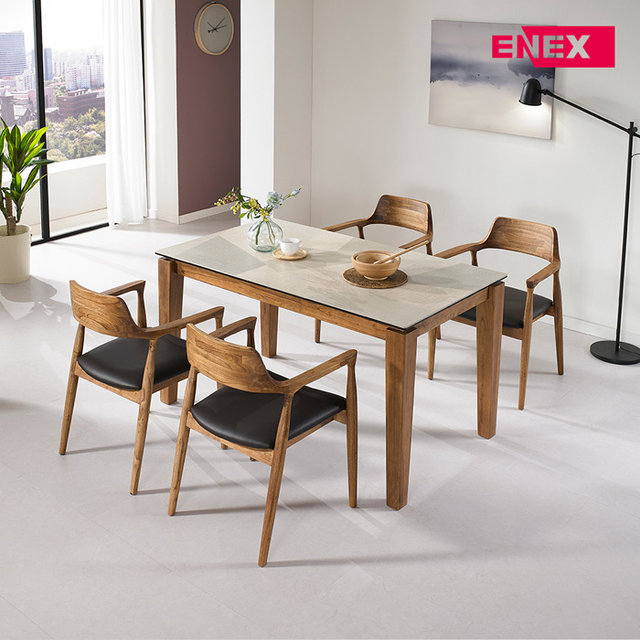  [에넥스]자밀라 아트세라믹 원목 4인 식탁세트_착불 