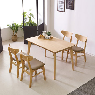 네티 4인 다이닝 원목 식탁세트 나무 테이블 의자