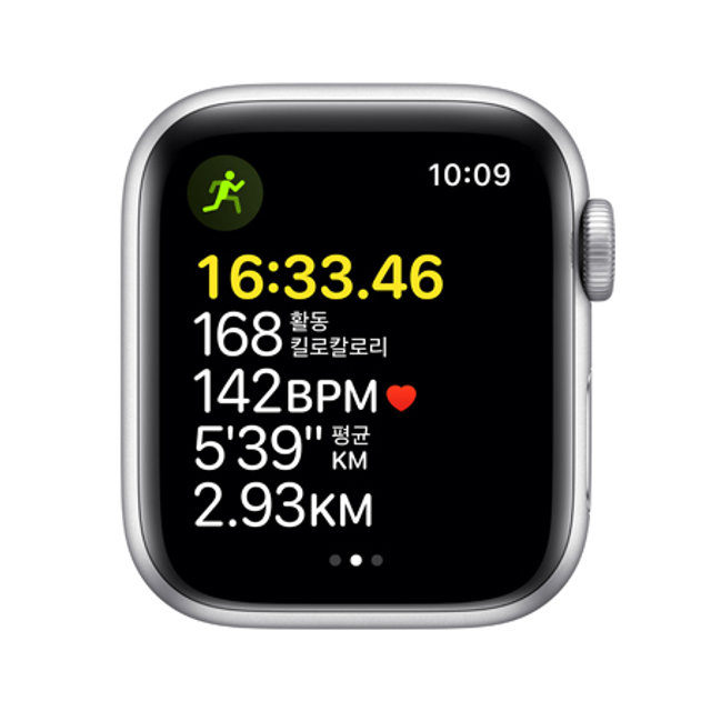 애플워치SE 44mm GPS (실버 알루미늄 케이스, 어비스 블루 스포츠 밴드) - [MKQ43KH/A]