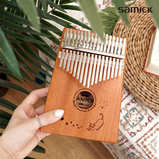 삼익 칼림바 SKLB-17 고양이 올솔리드 마호가니 17키 음계각인