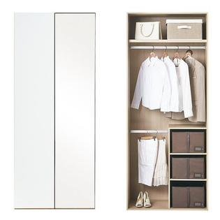 한샘 바이엘 글로시 거울옷장 90cm(높이216cm) 화이트 하이글로시 T수납형