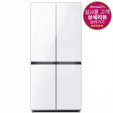 [배송지역한정] 4도어 글램글라스 인버터 냉장고 HRF-H433WW 세미빌트인 (433L, 화이트)