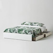 샘베딩 베이직 침대 Q,K 화이트 (하부서랍 포함, 매트별