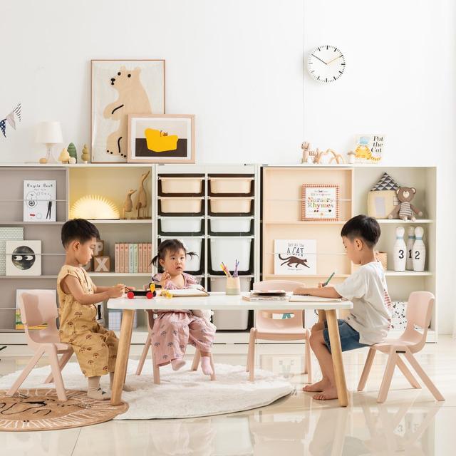꼼므 1200 아이책상의자세트(화이트,베이지)
