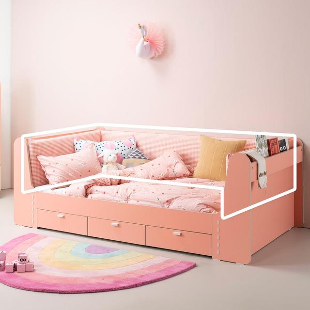 톨 키즈 침대 패브릭 쿠션 범퍼가드 3면형