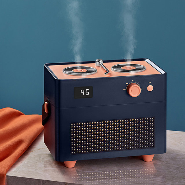 [해외직구] 레트로 레코드 듀얼 무선 가습기 1.3L 대용량