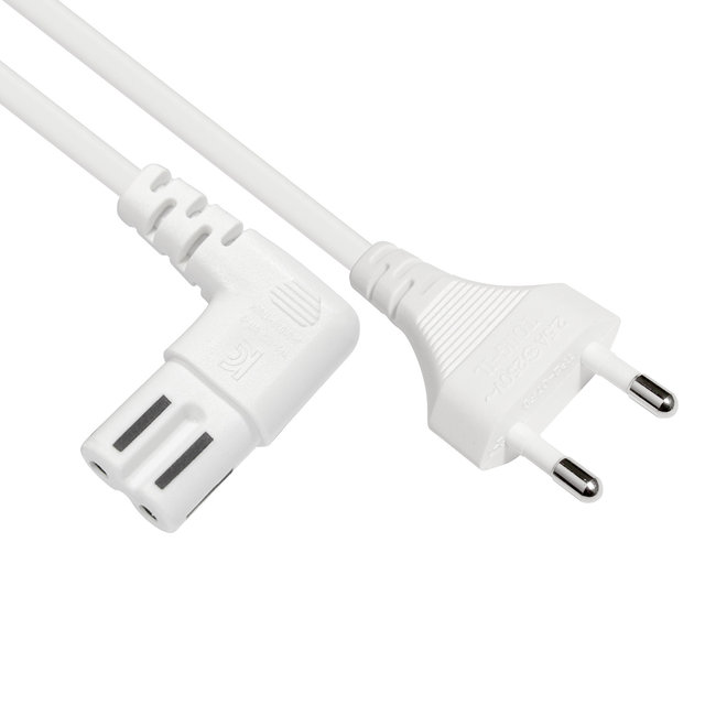 마하링크 국산 AC 8자 코드 파워케이블 ㄱ자 화이트 3M ML-WL004