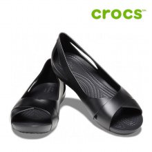 크록스 플랫슈즈 /B25- 206106-001 / Womens Crocs Serena Flat Black