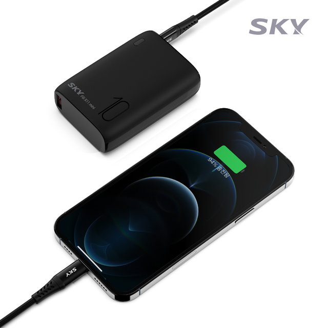 스카이 필 20W PD 고속 충전 미니 보조배터리 10000mAh X11 C타입 아이폰 갤럭시