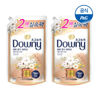 다우니 초고농축 섬유유연제 생화향기 코튼 1.6L×2[D178*2]
