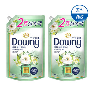 다우니 초고농축 섬유유연제 생화향기 프리지아 1.6L×2[D168*2]