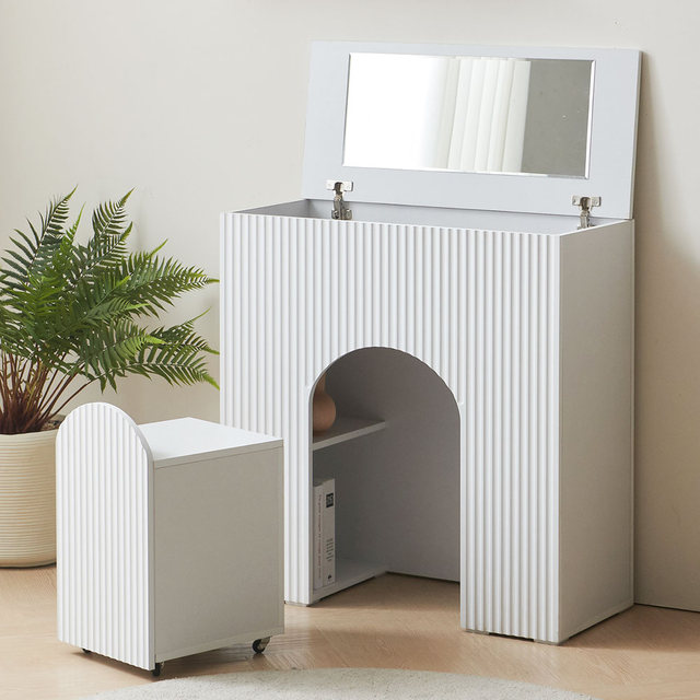 바닐라 콘솔 원룸 수납 슬림 접이식 화장대 800