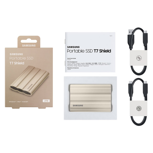 삼성 포터블 외장SSD T7 Shield 2TB 베이지 USB 3.2 Gen.2 MU-PE2T0K/WW (정품)