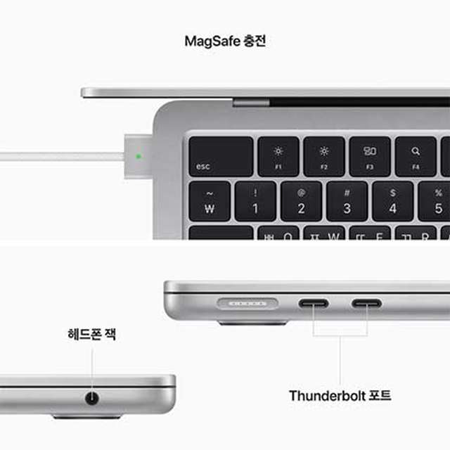 맥북에어 13 M2, 8코어 CPU, 10코어 GPU, 8GB RAM, 512GB SSD - 스타라이트 [MLY23KH/A]