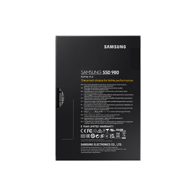 삼성전자 삼성 980 M.2 NvMe PCIe 3.0 TLC SSD 500GB MZ-V8V500BW 공식인증