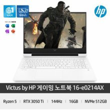 [오피스2021/카드형] VICTUS 16-e0214AX 노트북 R5 5600H 16GB 512GB RTX3050 Win11 16inch(화이트)