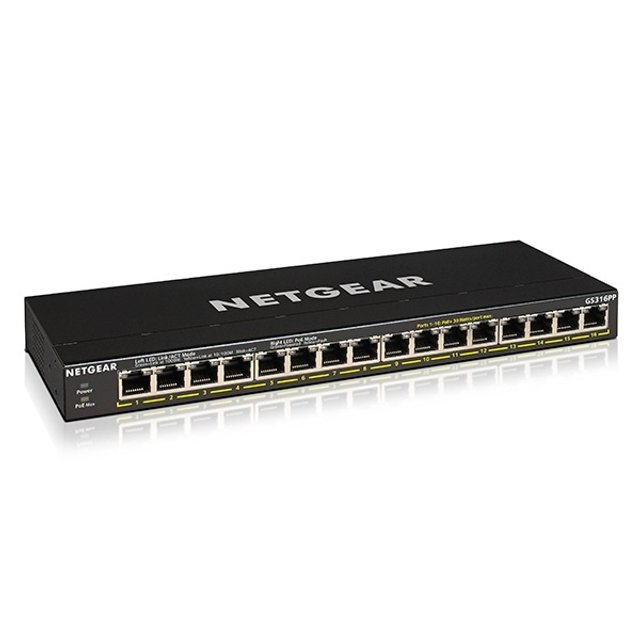 넷기어 GS316PP 스위칭허브 (16포트/1000Mbps/PoE)