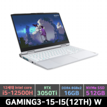 게이밍3 노트북 (O)GAMING3-15-I5(12TH)W-3050TI (i5-12500H, RTX3050TI, 16GB, 512, Freedos, 15.6인치, Glacier White)