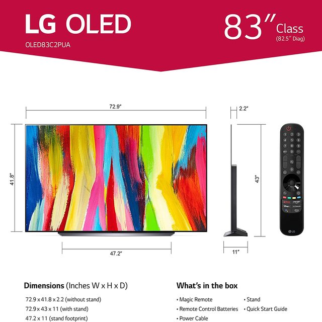 [해외직구] OLED TV 83인치 OLED83C2PUA 4K 2022 신제품(관부가세 포함)