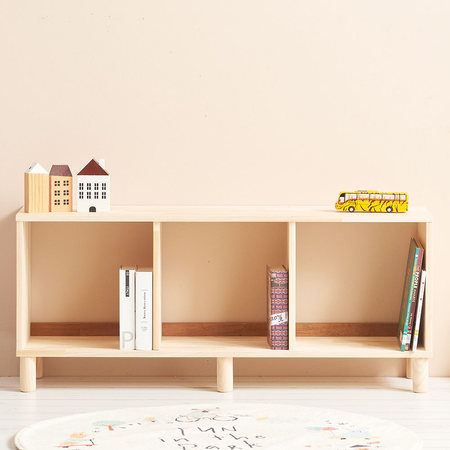 럽미 1단 2단 3단 책장 시리즈 낮은 수납 미니 전면 원목 교구장