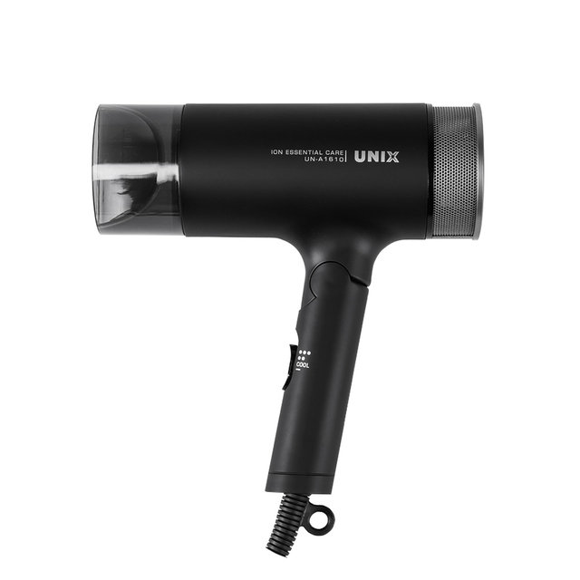  유닉스 메탈 무광블랙 1600W 접이식 헤어 드라이기 UN-A1610