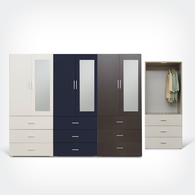 [비밀특가] 비트 거울도어 800 3단서랍 옷장 행거형