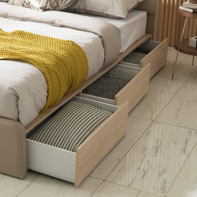 [비밀특가] 루아 터치센서 LED 가죽헤드 3서랍 수납침대 Q_프레임