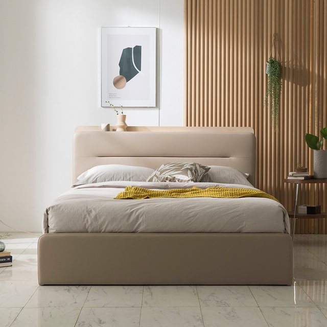 [비밀특가] 루아 터치센서 LED 가죽헤드 3서랍 수납침대 Q_프레임