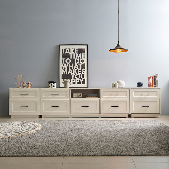 [비밀특가] 엘리아 화이트 대리석패턴 3000 높은 거실장