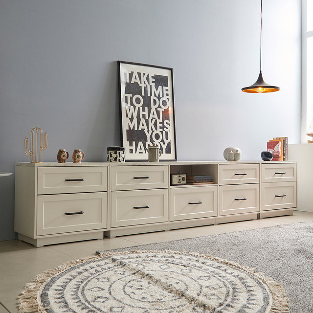 [비밀특가] 엘리아 화이트 대리석패턴 3000 높은 거실장