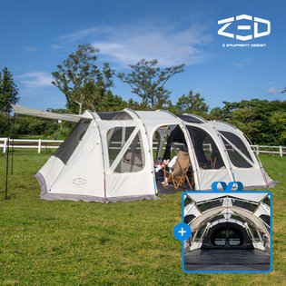 [역시즌파격할인]  제드코리아 티맥스 EX 텐트 [크림] 4~5인용 3룸 구조 리빙쉘텐트 터널형