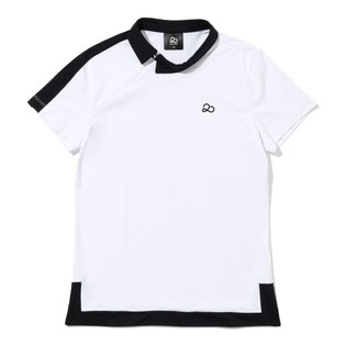 사선 플라켓 여성 반팔 티셔츠[WHITE]
