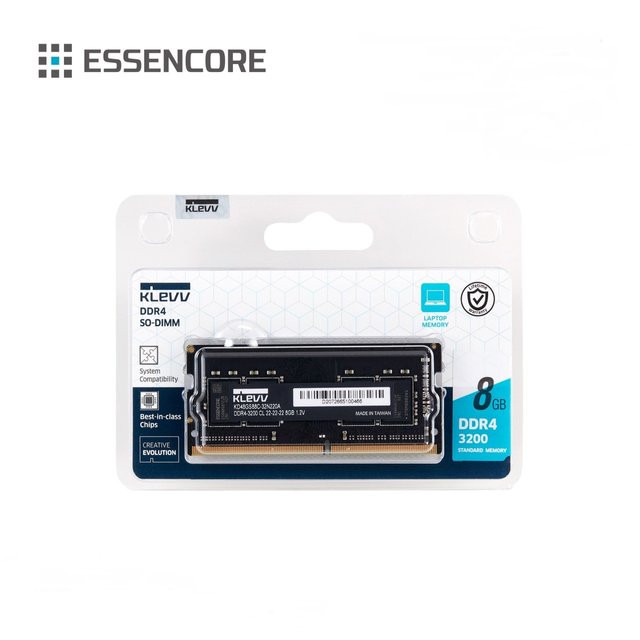에센코어 KLEVV 8G PC4-25600 CL22 DDR4 노트북용 파인인포 (하이닉스 칩 내장)