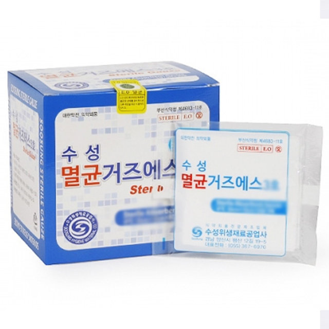 수성 멸균 거즈 4인치 (10cm x 10cm x 8겹) 100매 가아제 드레싱