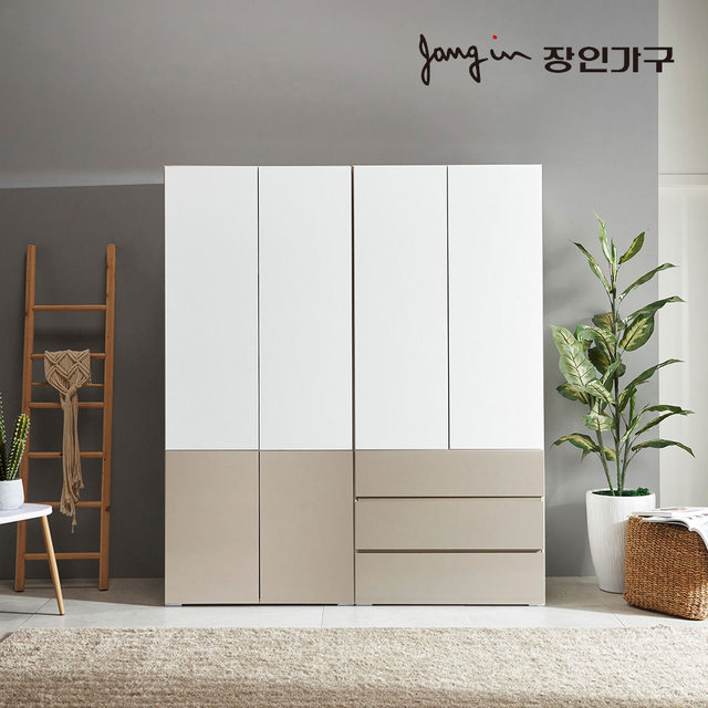 [비밀특가] 비쥬얼 터치 4도어 3단서랍 1600 이불 옷장