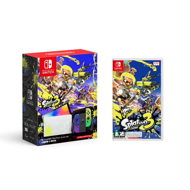  SWITCH본체OLED스플래툰3에디션+SWITCH스플래툰3(다운코드동봉)