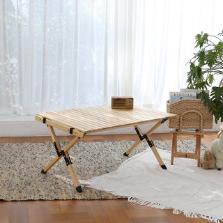 린백 캠핑 접이식 우드 롤 테이블 선반 LB93C