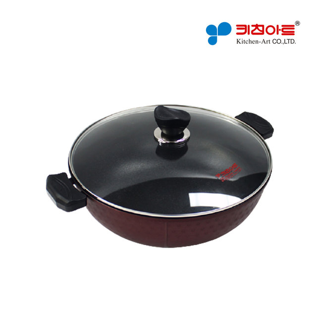 키친아트 금상첨화 티타늄코팅 인덕션가능 다용도 멀티웍팬 32cm 궁중전골냄비